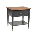 Mid-Century Modern Nightstand with Drawer and Open Shelf