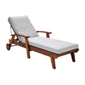 Adjustable Wooden Lounger with Quilted Cushion