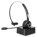 Premium Comfortable Bluetooth Headset, UX-M97 Wireless Headset with Microphone, Wireless Cell Phone Headset with Noise Isolation Mic Charging Base Mute Function for Oppo A83 With Charging Dock - Great Deal!