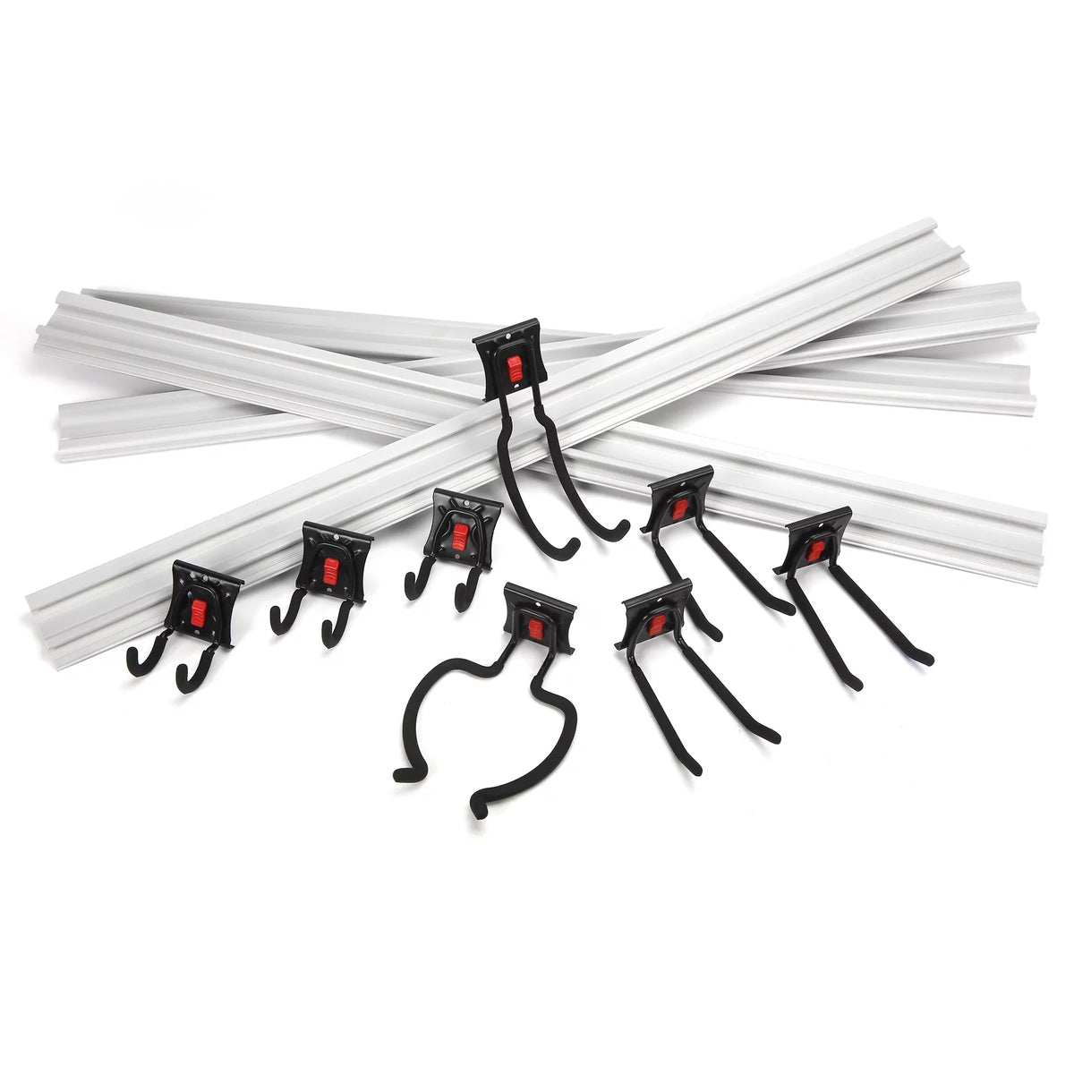 Hyper Tough 12-Piece Quick-Release Snap Rail Kit Garage Organizer System - Great Deal! - Great Deal!
