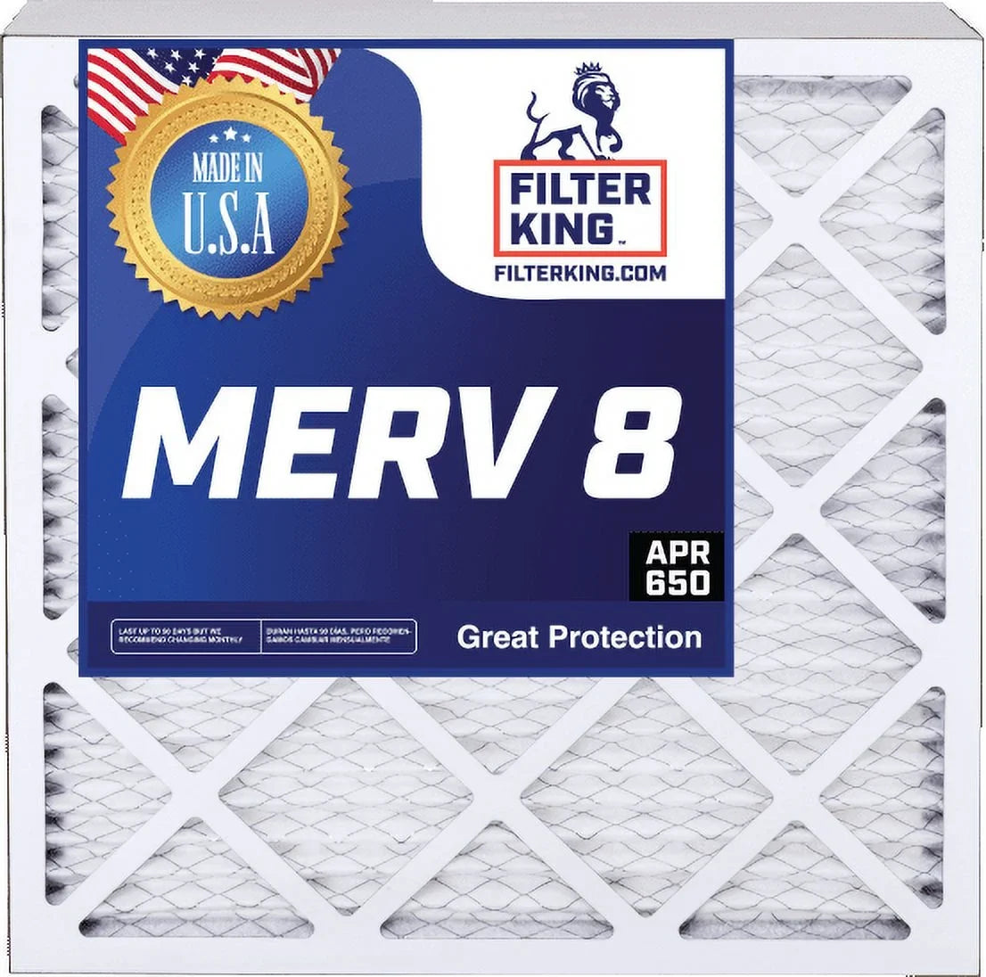Filter King 20x24x4 Air Filter | 5-PACK | MERV 8 HVAC Pleated A/C Furnace Filters | MADE IN USA | Actual Size: 19.38 x 23.38 x 3.75" - Great Deal! - Great Deal!