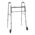 ProBasics Steel Adult Walker 2 Button w/ wheels, 350 lb Weight Capacity - Great Deal!
