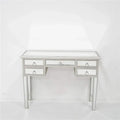 Premium Premium TJUNBOLIFE Mirrored Console Table 5-Drawer Console Sofa Entry Table with Two Drawers Antique Silver/Mirror
